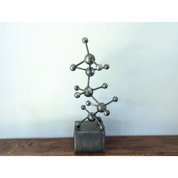 1960s Atomic Welded Metal Art Molecule Sculpture, Vintage science themed office - Picture 4 of 9